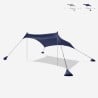 Tente de plage protection UV parasol portable 2,3 x 2,3 m Formentera