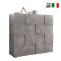 Buffet de cuisine moderne en béton 2 portes design damier Dama Lola Ct Vente