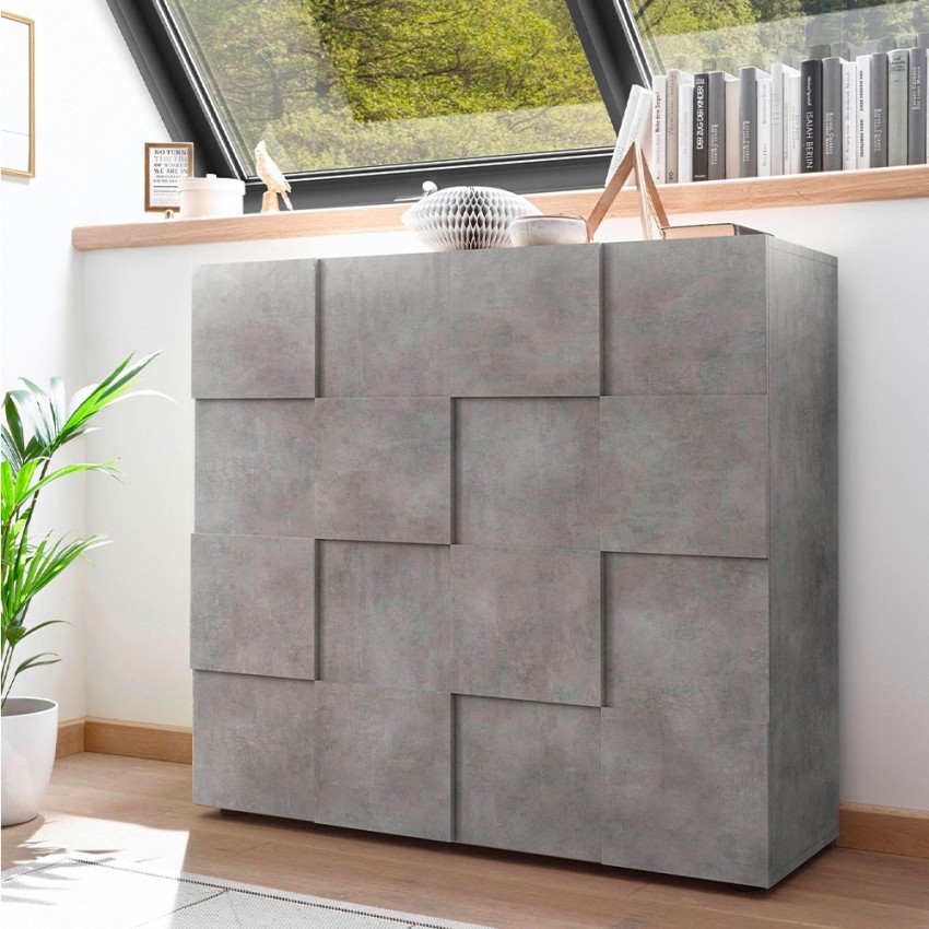 Buffet de cuisine moderne en béton 2 portes design damier Dama Lola Ct Promotion Buffet de cuisine moderne en béton 2 portes design damier Dama Lola Ct Promotion