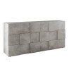 Buffet de salon avec rangement 3 portes gris ciment Dama Ct S Offre