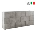 Buffet de salon avec rangement 3 portes gris ciment Dama Ct S Vente