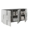 Buffet de salon avec rangement 3 portes gris ciment Dama Ct S Remises
