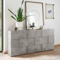 Buffet de salon avec rangement 3 portes gris ciment Dama Ct S Promotion