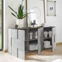 Buffet de salon avec rangement 3 portes gris ciment Dama Ct S Catalogue