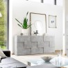 Buffet de salon avec rangement 3 portes gris ciment Dama Ct S Réductions