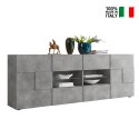 Buffet salle à manger 2 portes 4 tiroirs effet béton Dama Ct L Vente
