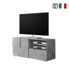 Meuble TV design moderne 121x42 cm gris béton Petite Ct Dama Vente