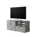 Meuble TV design moderne 121x42 cm gris béton Petite Ct Dama Offre