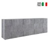 Buffet de séjour 4 portes 241 cm gris ciment Dama Ct L Vente