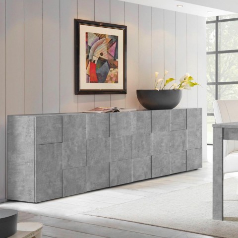 Buffet de séjour 4 portes 241 cm gris ciment Dama Ct L Promotion