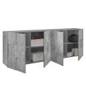 Buffet de séjour 4 portes 241 cm gris ciment Dama Ct L Remises