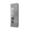 Vitrine de salon moderne effet béton 1 porte en verre Bee Ct Dama Vente