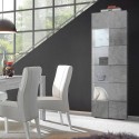 Vitrine de salon moderne effet béton 1 porte en verre Bee Ct Dama Promotion