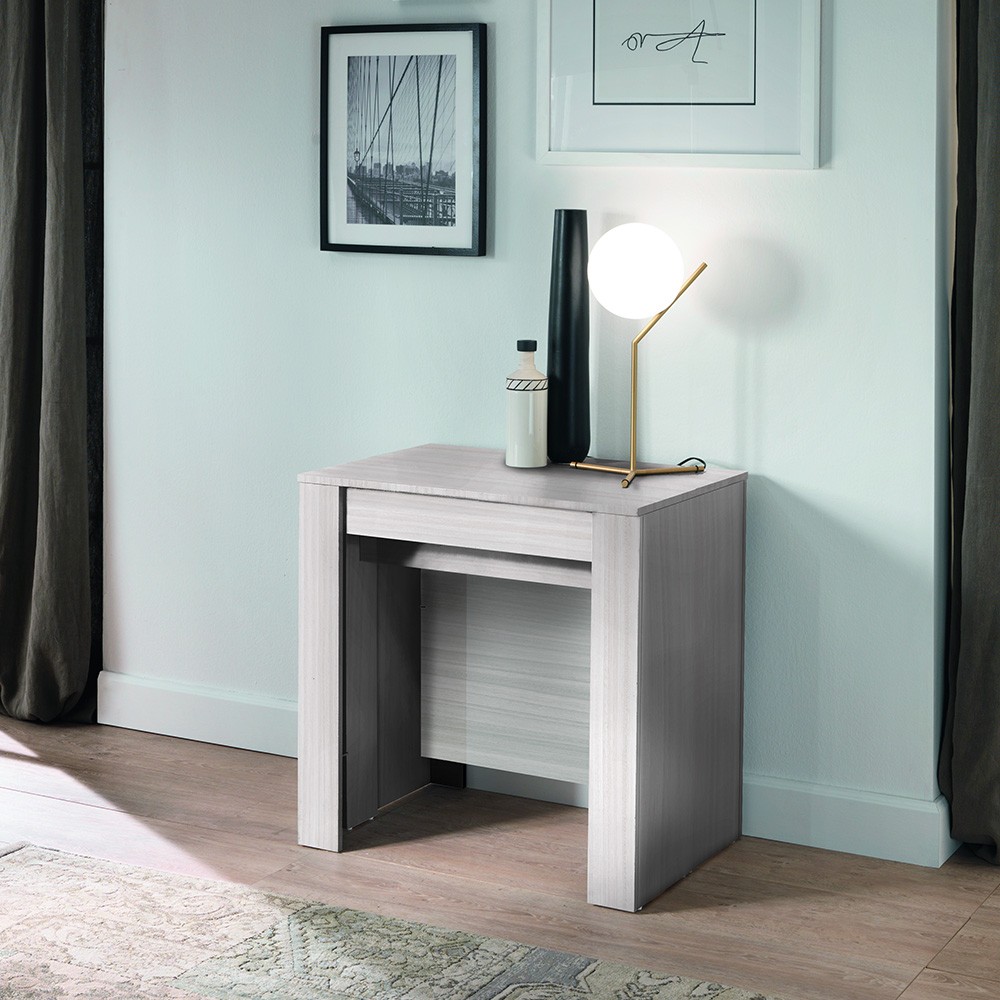 Table console extensible en bois blanc 54-252cm Coast