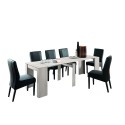 Table console de salle à manger à rallonge 54-252cm en bois blanc Coast Remises