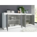 Buffet de salon moderne 4 portes blanc brillant béton 207cm Altea BC Modèle