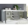 Buffet 2 portes 3 tiroirs blanc brillant béton 210cm Tribus BC Basic Caractéristiques