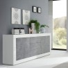 Buffet 2 portes 3 tiroirs blanc brillant béton 210cm Tribus BC Basic Modèle