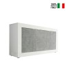 Buffet séjour moderne 3 portes blanc brillant béton Modis BC Basic Vente