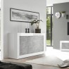 Buffet séjour moderne 3 portes blanc brillant béton Modis BC Basic Promotion