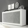 Buffet séjour moderne 3 portes blanc brillant béton Modis BC Basic Réductions
