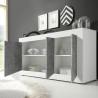 Buffet séjour moderne 3 portes blanc brillant béton Modis BC Basic Catalogue