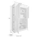 Buffet cuisine séjour 4 portes blanc brillant béton Novia BC Basic Dimensions