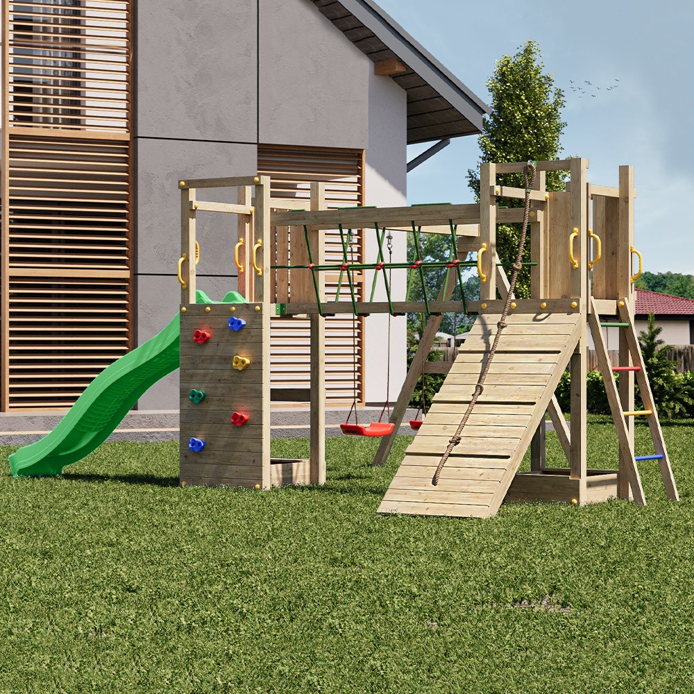 Aire de jeux pour enfants jardin toboggan escalade Exposure Maxi Funny