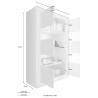 Vitrine de séjour blanc brillant 4 portes en verre et bois Tina BW Basic Prix