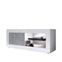 Meuble TV moderne blanc brillant gris ciment Diver BC Basic Offre