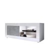 Meuble TV moderne blanc brillant gris ciment Diver BC Basic Offre