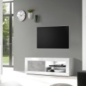 Meuble TV moderne blanc brillant gris ciment Diver BC Basic Catalogue