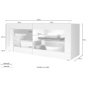 Meuble TV moderne blanc brillant gris ciment Diver BC Basic Modèle