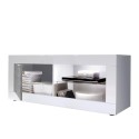 Meuble TV moderne blanc brillant gris ciment Diver BC Basic Remises