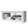 Meuble TV moderne blanc brillant gris ciment Diver BC Basic Remises