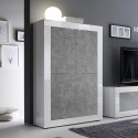 Buffet cuisine séjour 4 portes blanc brillant béton Novia BC Basic Catalogue