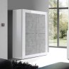 Buffet cuisine séjour 4 portes blanc brillant béton Novia BC Basic Choix