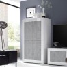 Buffet cuisine séjour 4 portes blanc brillant béton Novia BC Basic Promotion