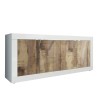 Buffet de séjour 4 portes 207 cm blanc brillant et bois Altea BW Offre