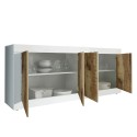 Buffet de séjour 4 portes 207 cm blanc brillant et bois Altea BW Remises