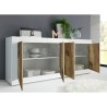 Buffet de séjour 4 portes 207 cm blanc brillant et bois Altea BW Modèle