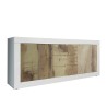 Buffet de salon 2 portes 3 tiroirs blanc brillant et bois Tribus BW Basic Offre
