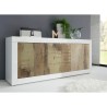 Buffet de salon 2 portes 3 tiroirs blanc brillant et bois Tribus BW Basic Modèle