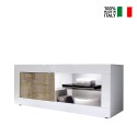 Meuble TV mobile blanc brillant en bois Diver BW Basic pour salon Vente