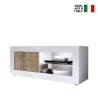 Meuble TV mobile blanc brillant en bois Diver BW Basic pour salon Vente