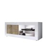 Meuble TV mobile blanc brillant en bois Diver BW Basic pour salon Offre