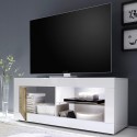 Meuble TV mobile blanc brillant en bois Diver BW Basic pour salon Modèle