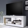 Meuble TV mobile blanc brillant en bois Diver BW Basic pour salon Modèle