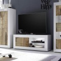 Meuble TV mobile blanc brillant en bois Diver BW Basic pour salon Promotion
