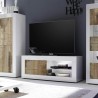 Meuble TV mobile blanc brillant en bois Diver BW Basic pour salon Promotion